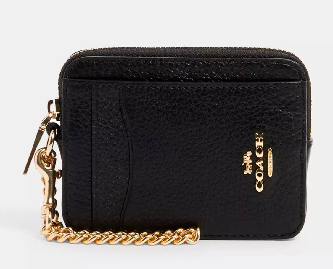 Coach - Zip Card Case
Color: Gold/Black