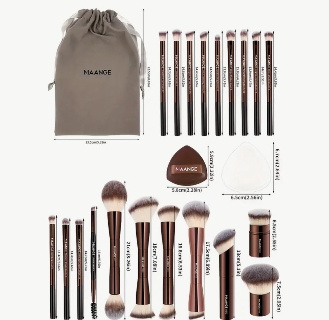 Pre orden - Full 23 pieces of makeup brushes and tools