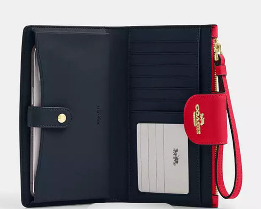 Pre orden - Phone Wallet In Signature Canvas in I’m/Denim/Bold/Red