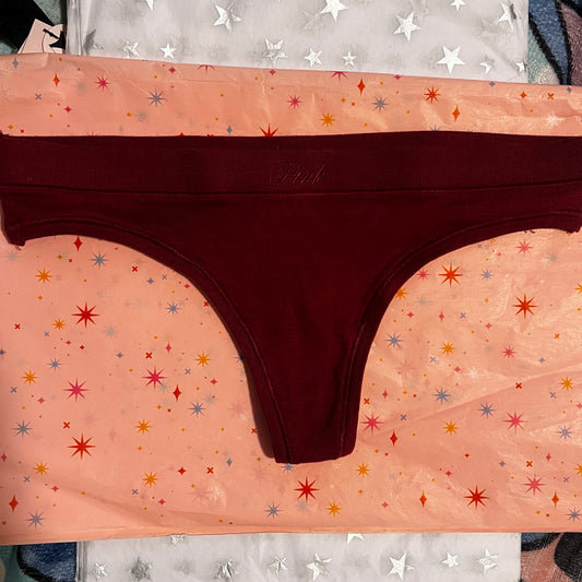 Pink - Thong Panty in Wine Small