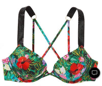 Victoria’s Secret - Shine Strap Bombshell Add-2-Cups Push-Up Bikini Top “Floral”