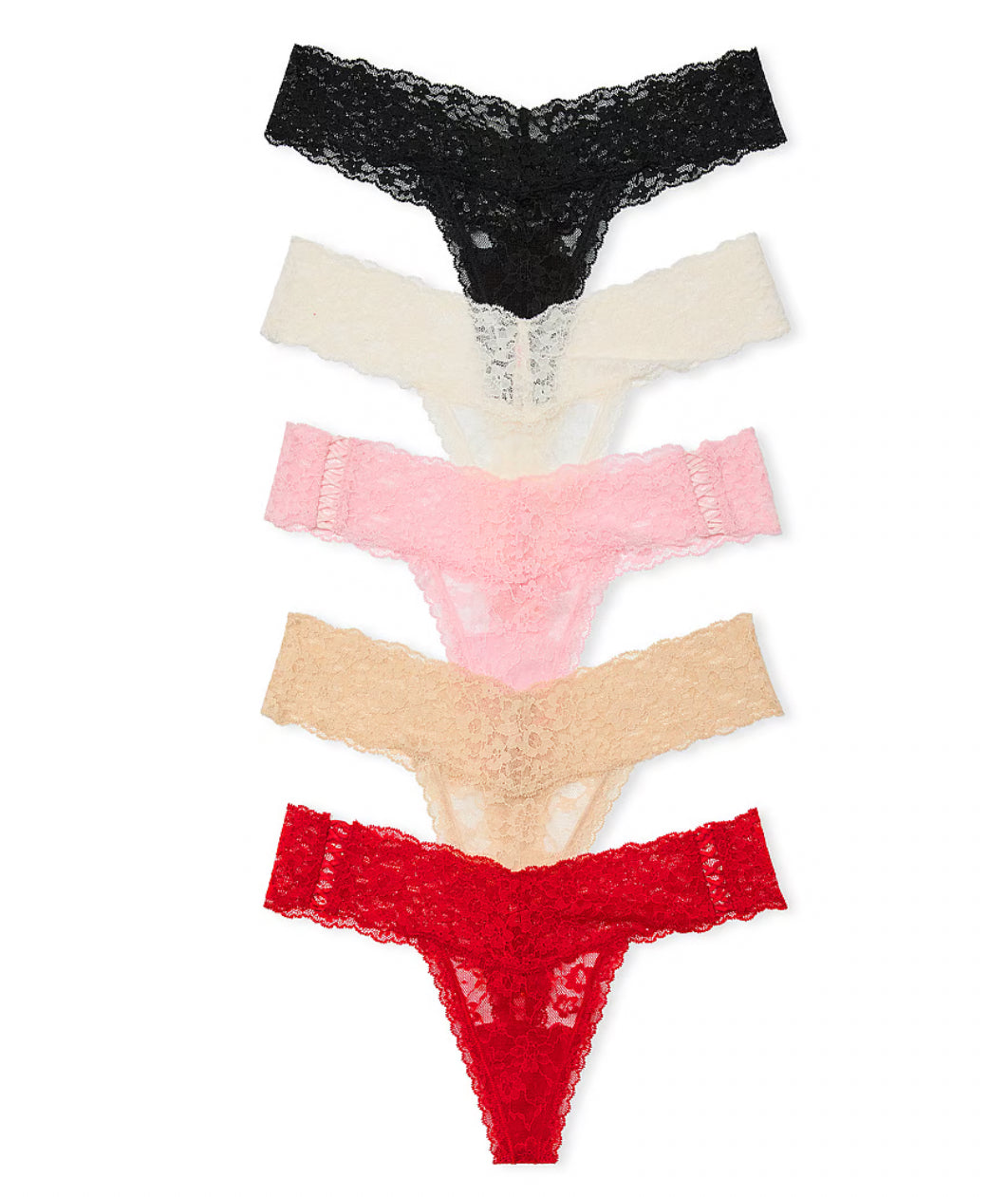 VICTORIA'S SECRET - 
5-Pack Lace Thong Panties Multi