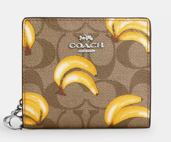 Pre orden - Snap Wallet In Signature Canvas With Banana Print.
