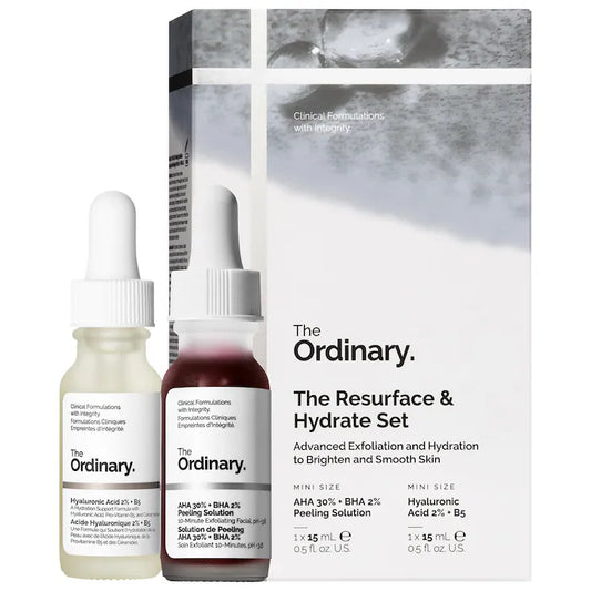 Pre orden - The Ordinary
The Resurface & Hydrate Set with Hyaluronic Acid + AHA